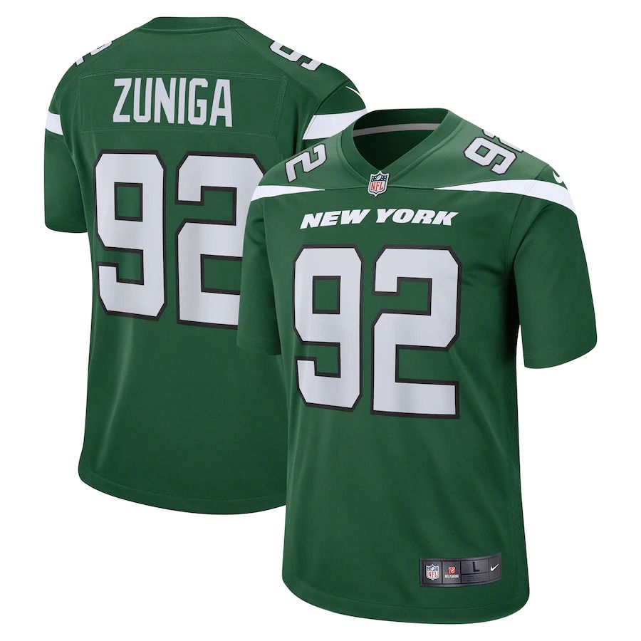 Men New York Jets #92 Jabari Zuniga Nike Gotham Green Game NFL Jersey->new york jets->NFL Jersey